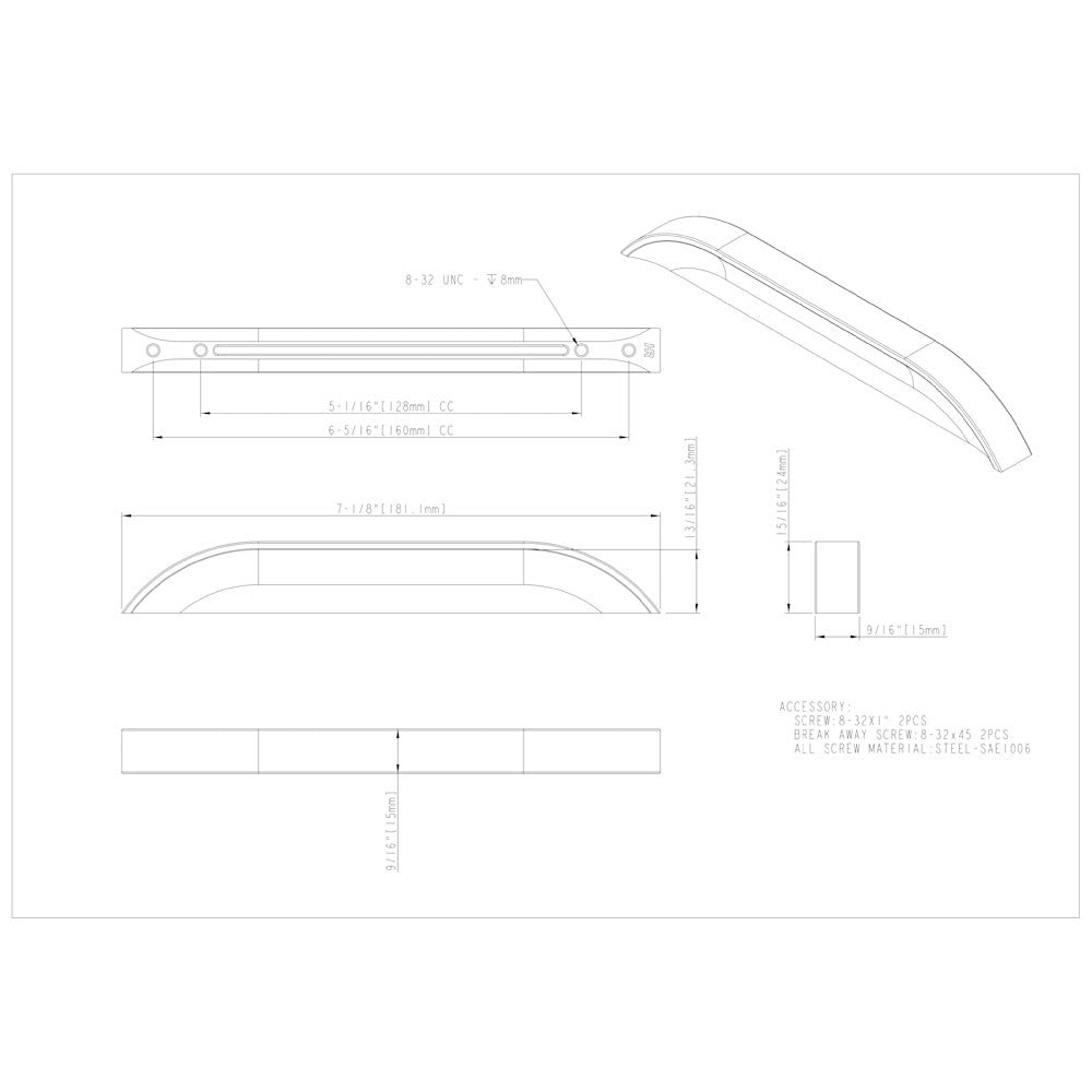 32 mm Center-to-Center Satin Nickel Elara Cabinet Pinch Pull