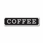 Black sign with 'COFFEE' text on a white background