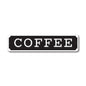 Black sign with 'COFFEE' text on a white background