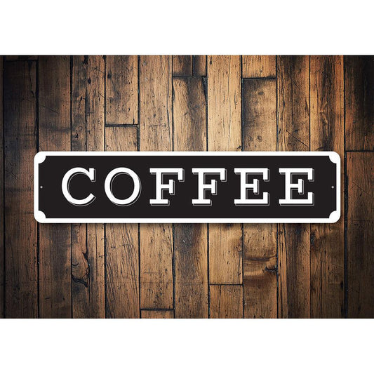 Wooden wall with a 'COFFEE' sign