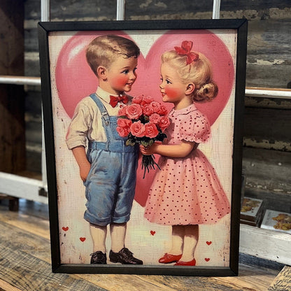18" x 24" Vintage Cuties Valentines Day Box Frame