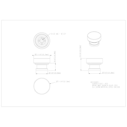 1-1/4" Diameter Satin Nickel Elara Cabinet Knob