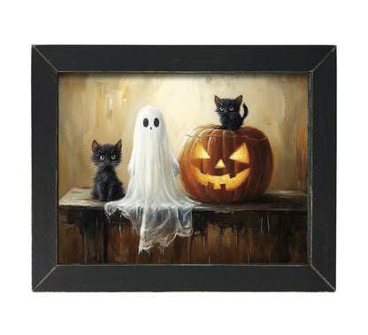 12x16 GHOST & HALLOWEEN KITTENS
