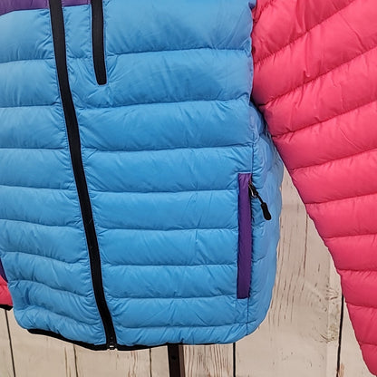 Club Room Size S Blue Pink Quilted Packable Puffer Jacket NWT