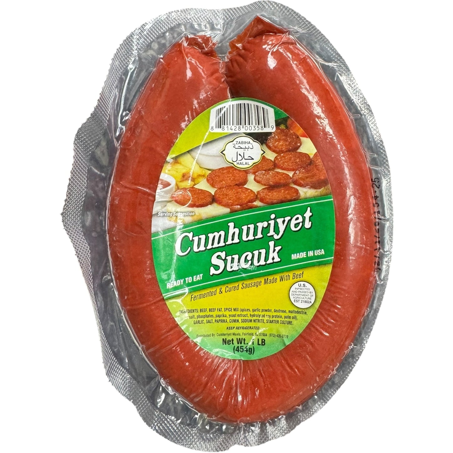 Cumboriyer Turkish Sucuk Sausage 1Lb - Authentic Flavorful Spicy Sausage for Cooking