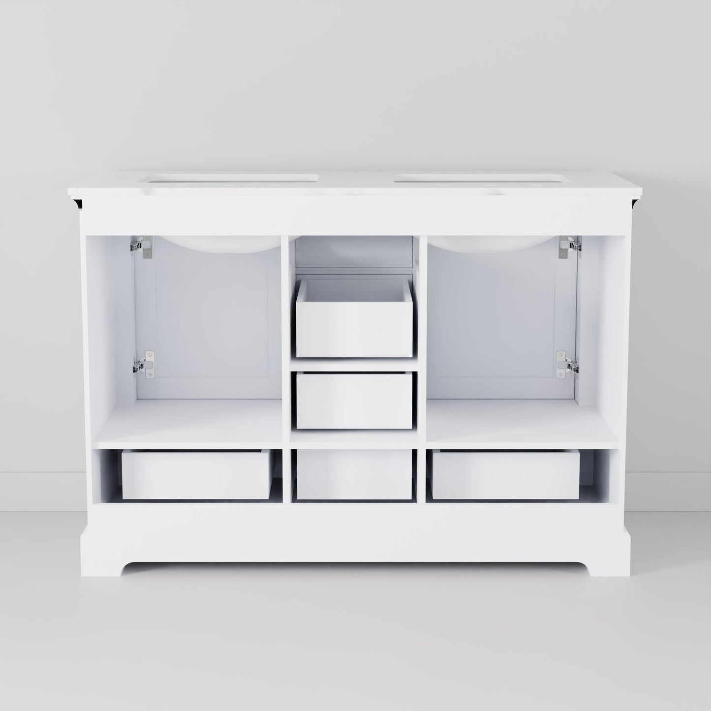 Dukes 48 in. W x 22 in. D White Double Bath Vanity