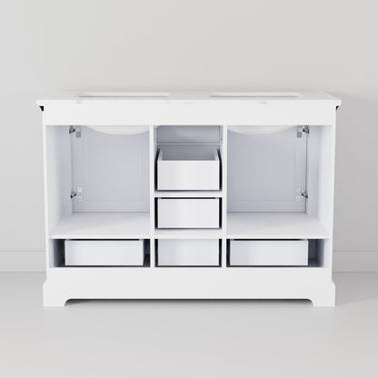 Dukes 48 in. W x 22 in. D White Double Bath Vanity