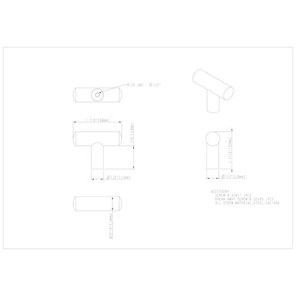 1-7/8" Overall Length Satin Nickel Key West Cabinet Bar Pull