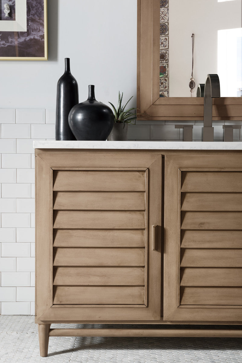 Portland 60" Single Vanity Cabinet, Whitewashed Walnut