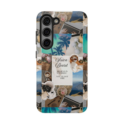 Inspiring Vision Board Phone Case, Motivational Tough Case, Adventurous Gift for Her, Self-Care, Dream Big, Unique Phone Accessory