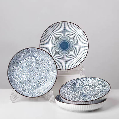 4Piece Japanese Ceramic Dinner Plates Set 1778 cm