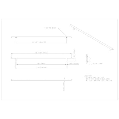 96 mm Center-to-Center Hollow Matte Black Stainless Steel Naples Cabinet Bar Pull