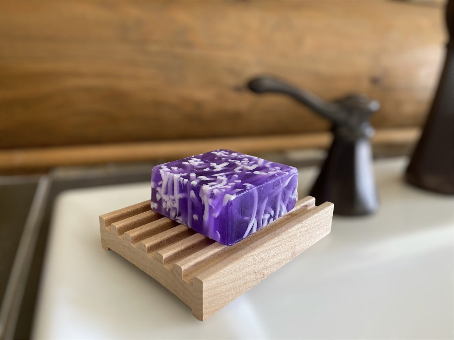 4" Alder Battlement Style Soap Dish