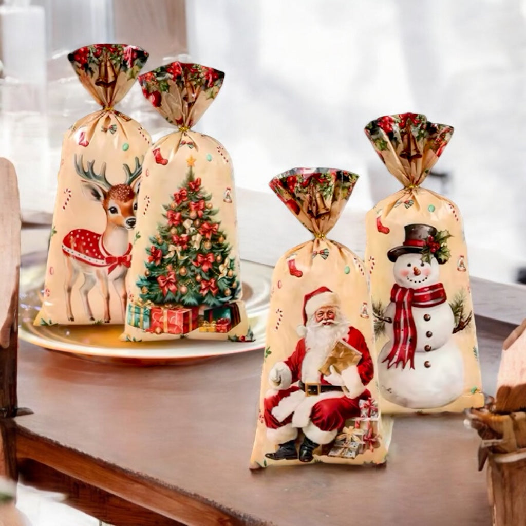 Xmas Goodie Bags - Christmas Party Gift Wraps 10-Pack