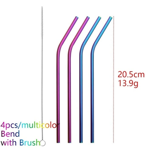 4PCS Useful Multicolor Stainless Steel Drinking