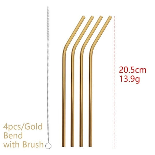 4PCS Useful Multicolor Stainless Steel Drinking