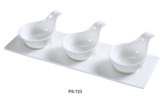 Yanco PS-723  Three 3-1/4" Spoon with 13-1/2" X 4-1/2" Tray Set