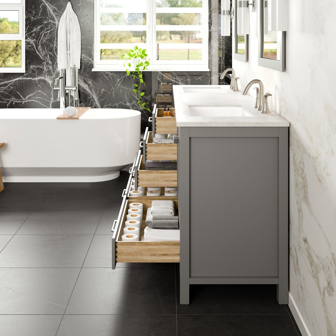 Eviva Aberdeen Bath Vanity with Counter Top and Undermount Porcelain Sink (24"-96")