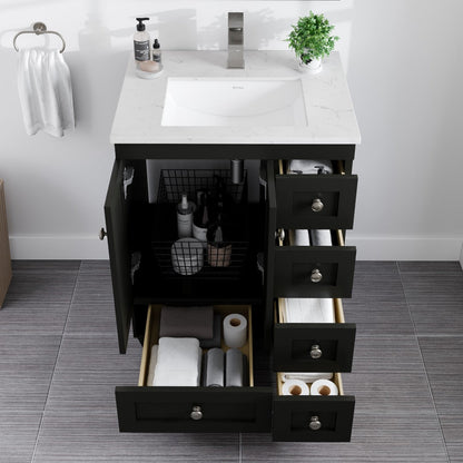 Eviva Acclaim Bath Vanity with Counter Top and Undermount Porcelain Sink (24"-30")