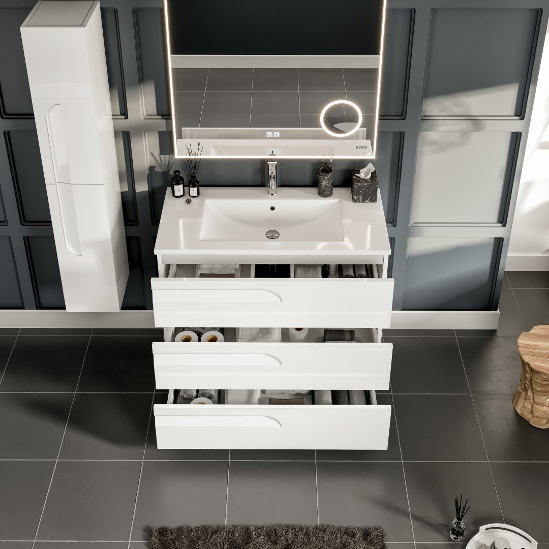 Eviva Joy Bath Vanity with Porcelain Top and Integrated Sink (24"-40")