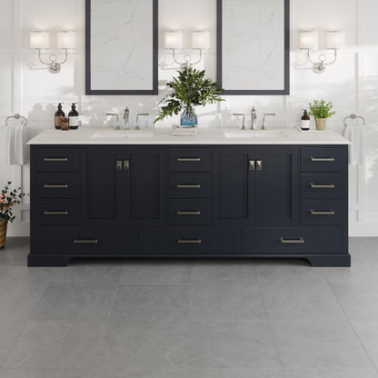 Eviva Storehouse Bath Vanity with  Counter Top and Undermount Porcelain Sinks