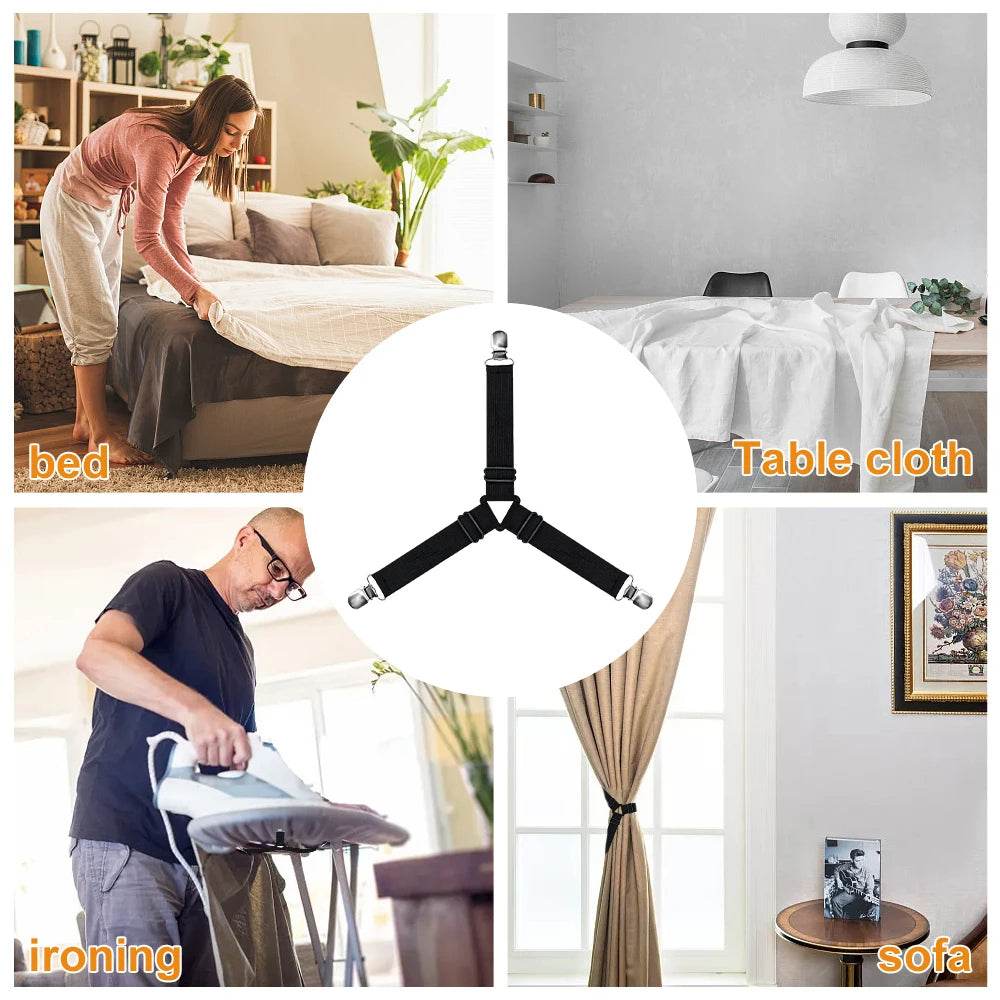 4-Piece Bed Sheet Holder Straps Set for Secure Mattress Fit
