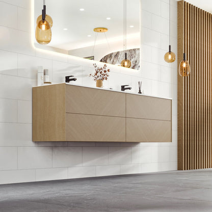 Eviva Lotus Wall Mount Bath Vanity with Solid Surface Top and Integrated Sink (30"-71")