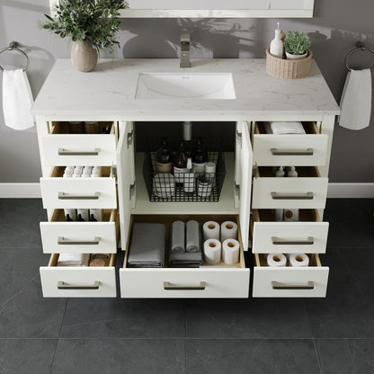 Eviva London Bath Vanity with Carrara Quartz Top and Undermount Porcelain Sink (20"-60")