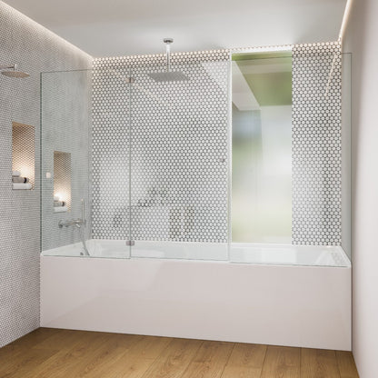 Eviva Nova 60" Glossy White Rectangle Acrylic Alcove Bathtub