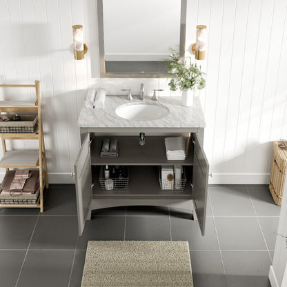 Eviva New York Bath Vanity with Carrara Marble Top and Undermount Porcelain Sink (24"-36")