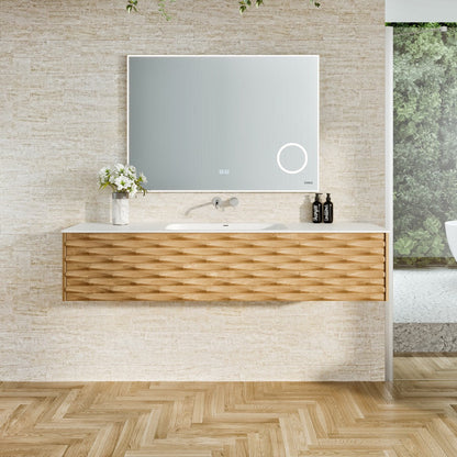 Eviva Oahu Wall Mount Bath Vanity with Solid Surface Top and Integrated Sink (32"-55")