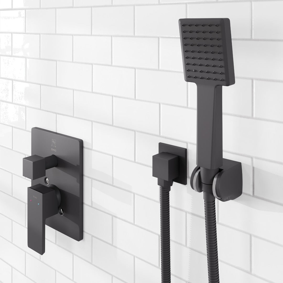 Eviva Edge Shower System with Slide Bar Hand-Shower and Thermostatic Valve