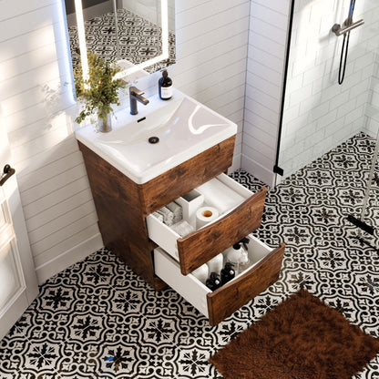 Eviva Victoria Bath Vanity with Acrylic Top and Integrated Sink (25"-32")