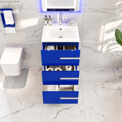 Eviva Deluxe Bath Vanity with Porcelain Top and Integrated Sink (20"-32")
