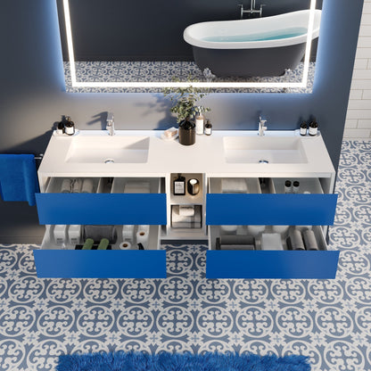 Eviva Vienna Wall Mount Bath Vanity with Acrylic Top and Integrated Sink (36"-75")