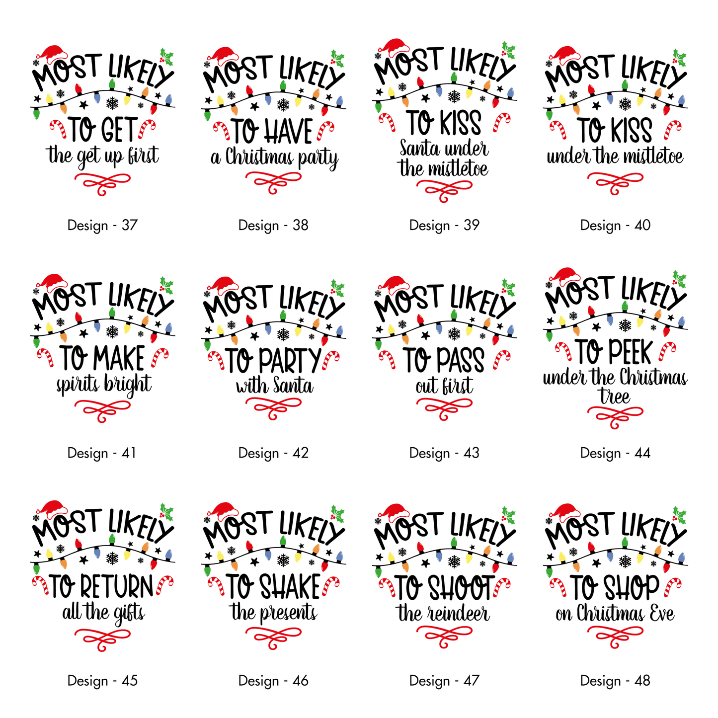 Most Likely To Christmas Family Tees - 60 Designs! Comfort Colors T-Shirt