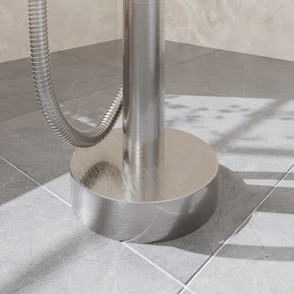 Eviva Modem Single-Handle Freestanding Tub Faucet with Hand Shower – Brushed Nickel