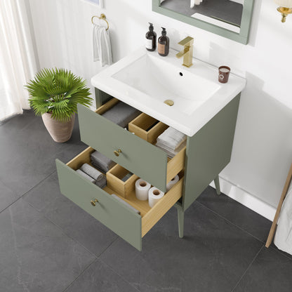Eviva Seoul Bath Vanity with Porcelain Top and Integrated Sink