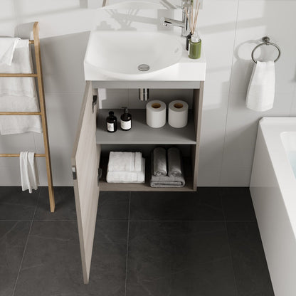 Eviva Tiny Wall Mount Bath Vanity with Porcelain Top and Integrated Sink