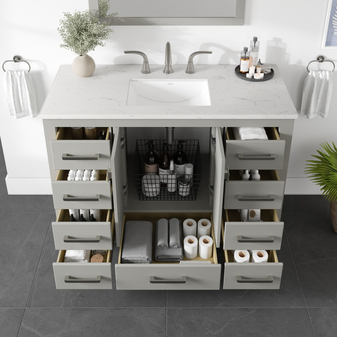 Eviva Aberdeen Bath Vanity with Counter Top and Undermount Porcelain Sink (24"-96")
