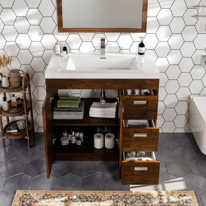 Eviva Lugano Bath Vanity with Acrylic Top and Integrated Sink (24"-84")