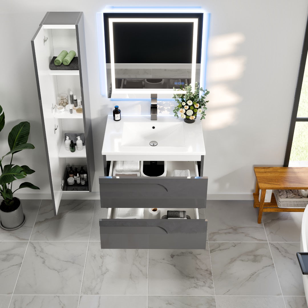 Eviva Joy Bath Vanity with Porcelain Top and Integrated Sink (24"-40")