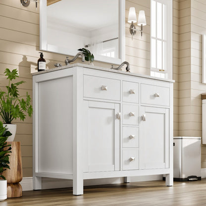Eviva Artemis Bath Vanity with Engineered Stone Top & Undermount Porcelain Sink (42"-72")