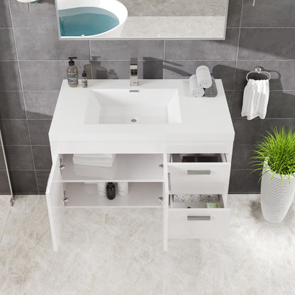 Eviva Lugano Bath Vanity with Acrylic Top and Integrated Sink (24"-84")
