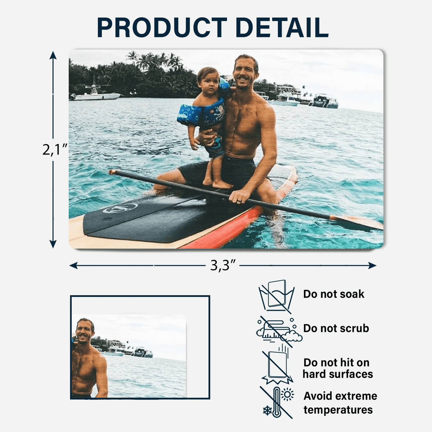 Custom Photo Wallet Insert Card - Personalized Double-Sided Aluminum Wallet Card - Gift for Dad or Grandpa | Birthdays, Father's Day, or any occasion