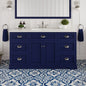 Eviva Epic Bath Vanity with Carrara Quartz Top and Undermount Porcelain Sinks (48"-100")