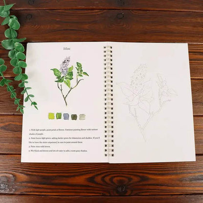Floral Watercolor Workbook Spiral Sketchbook for Beginner Artists