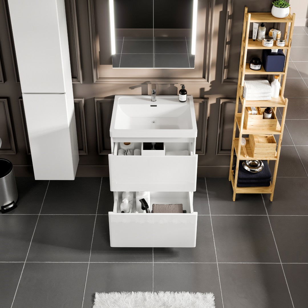 Eviva Glazzy Bath Vanity with Acrylic Top and Integrated Sink