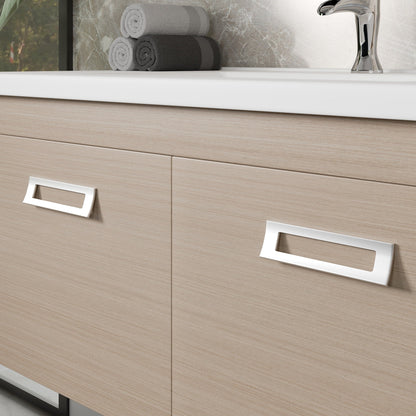 Eviva Orleans Wall Mount Bath Vanity with Porcelain Top and Integrated Sink