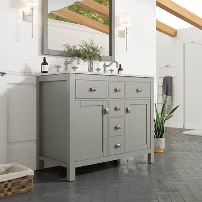 Eviva Artemis Bath Vanity with Engineered Stone Top & Undermount Porcelain Sink (42"-72")